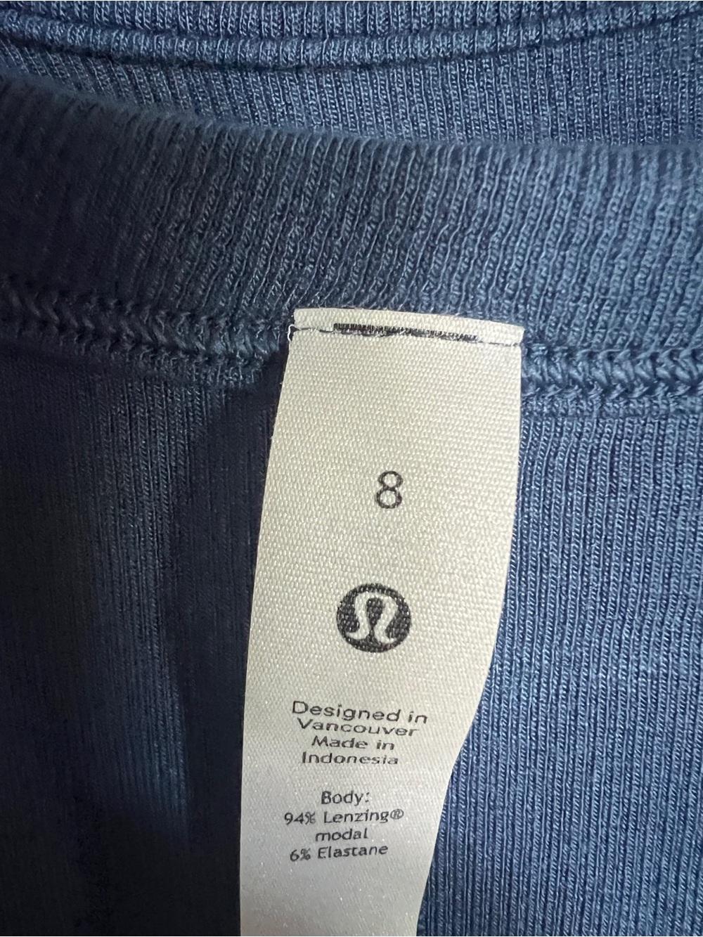 NWT lululemon Slate Blue Ribbed Racerback cropped Tank - Picture 3 of 4